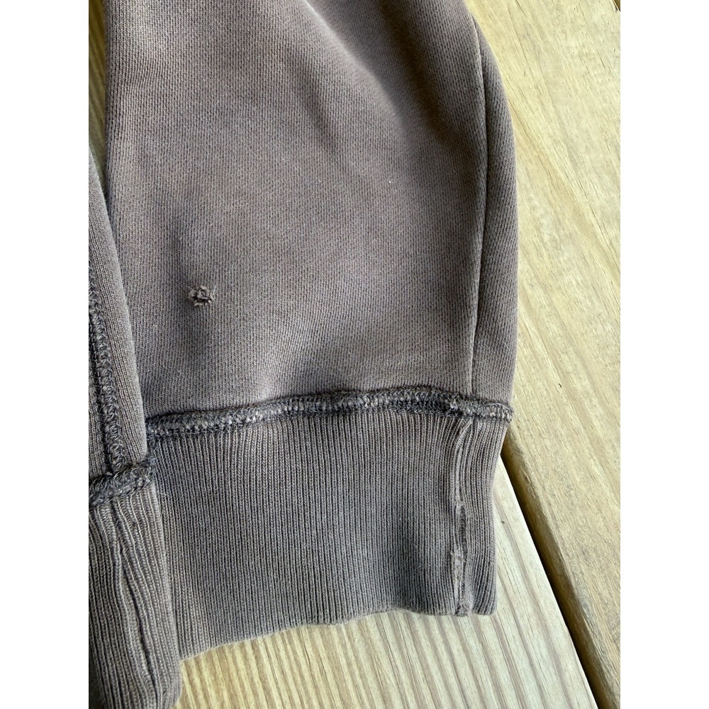 Vtg Y2K Hollister Hoodie Mens Large Brown Distressed Hoodie Embroidered - Picture 5 of 9